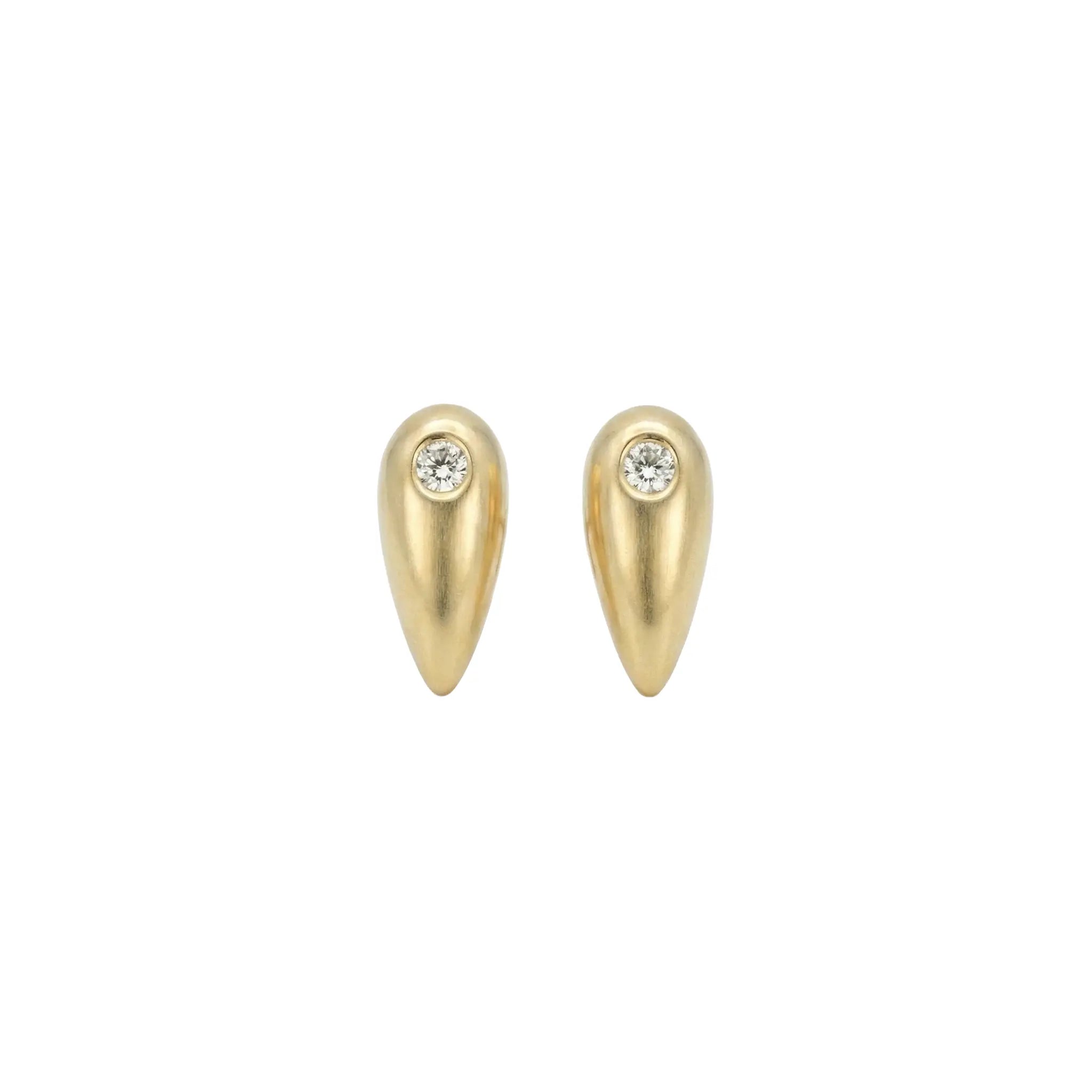 Teardrop Glow Ohrringe aus 375 Gelbgold mit Zirkonia, filigrane Ohrstecker für Damen, eleganter zeitloser Schmuck.