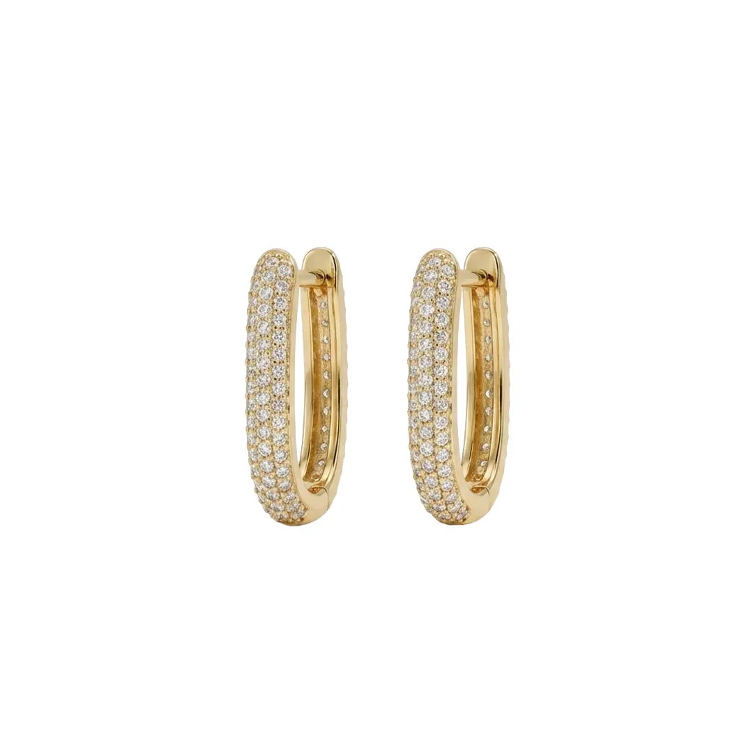 Velisse Pavé – 375 Echtgold Creolen mit Zirkonia Pavé Suzan Gold
