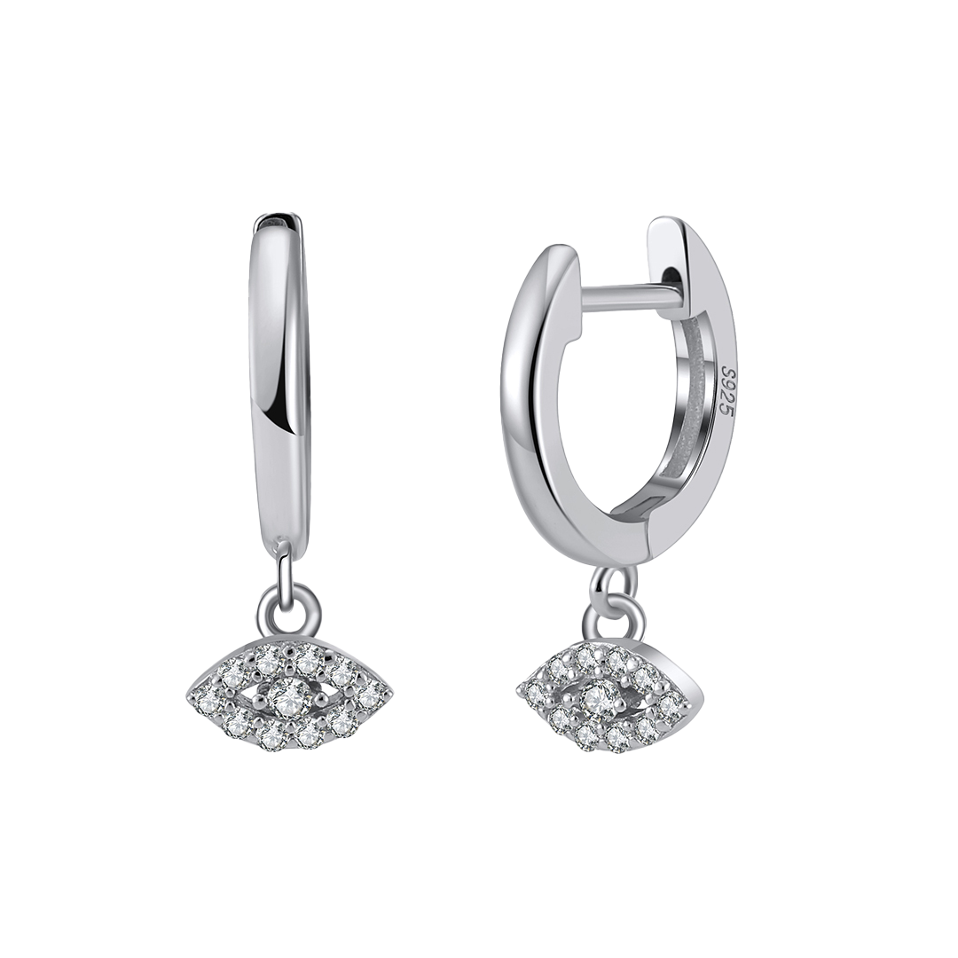 Eyecharm – Huggie-Creolen mit Evil Eye aus 925 Silber