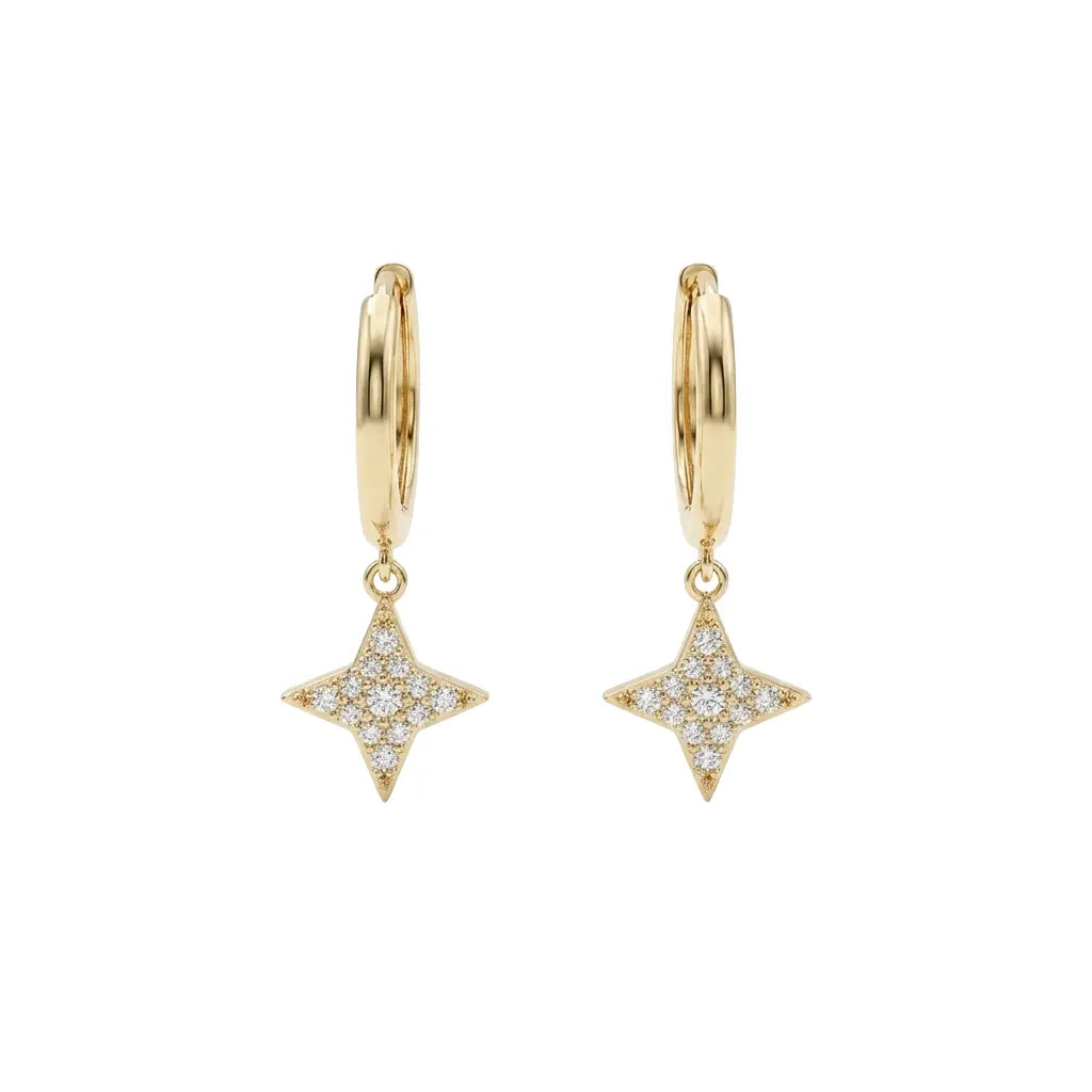 Stellara Shine Ohrringe aus 375 Gelbgold mit Zirkonia, filigrane Creolen für Damen, eleganter zeitloser Schmuck.