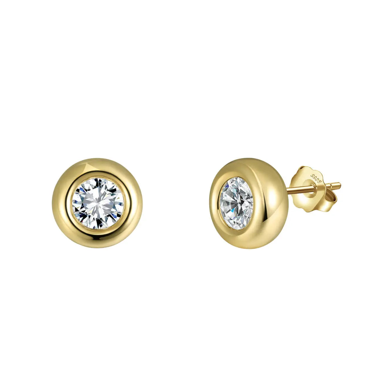 Solivra – Zarte Ohrstecker aus 925 Silber mit brillantgeschliffenem Premium-Kristall für Damen Suzan Gold