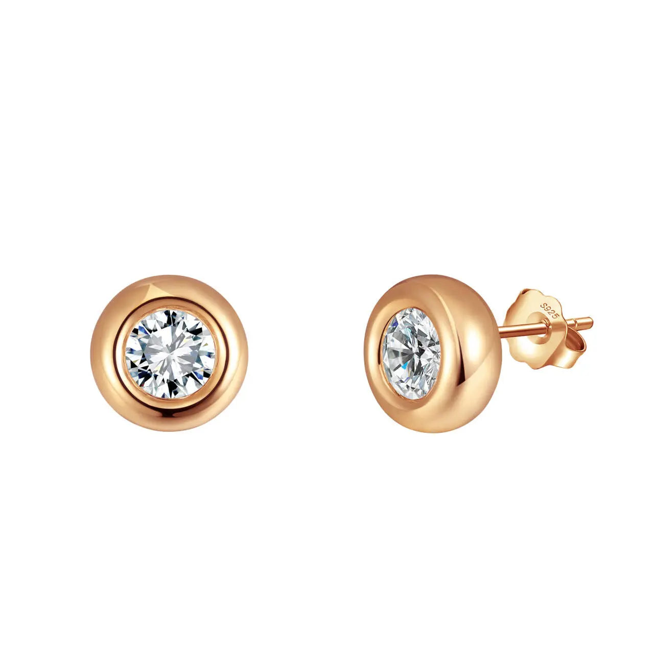 Solivra – Zarte Ohrstecker aus 925 Silber mit brillantgeschliffenem Premium - Kristall für Damen - Suzan GoldOhrringe