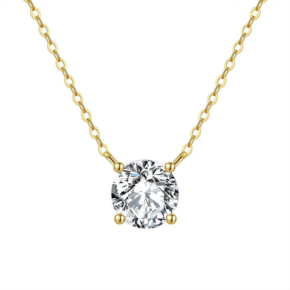 Lumoria Solitär-Halskette mit funkelndem Premium-Kristall – elegante Damenkette Suzan Gold