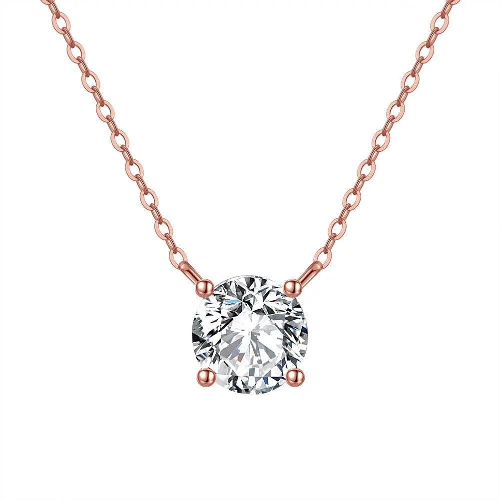 Lumoria Solitär-Halskette mit funkelndem Premium-Kristall – elegante Damenkette Suzan Gold