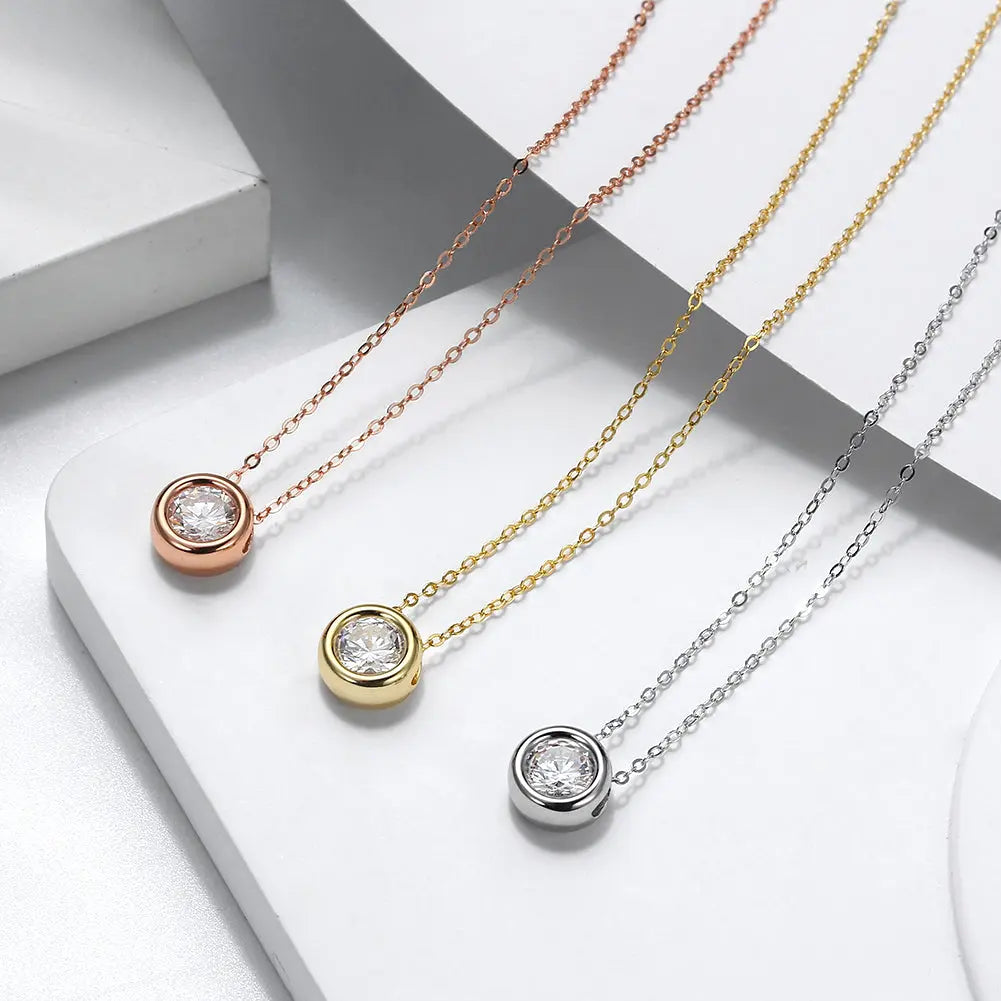 Aurevra – Zarte Halskette aus 925 Silber mit brillantgeschliffenem Premium-Kristall für Damen Suzan Gold