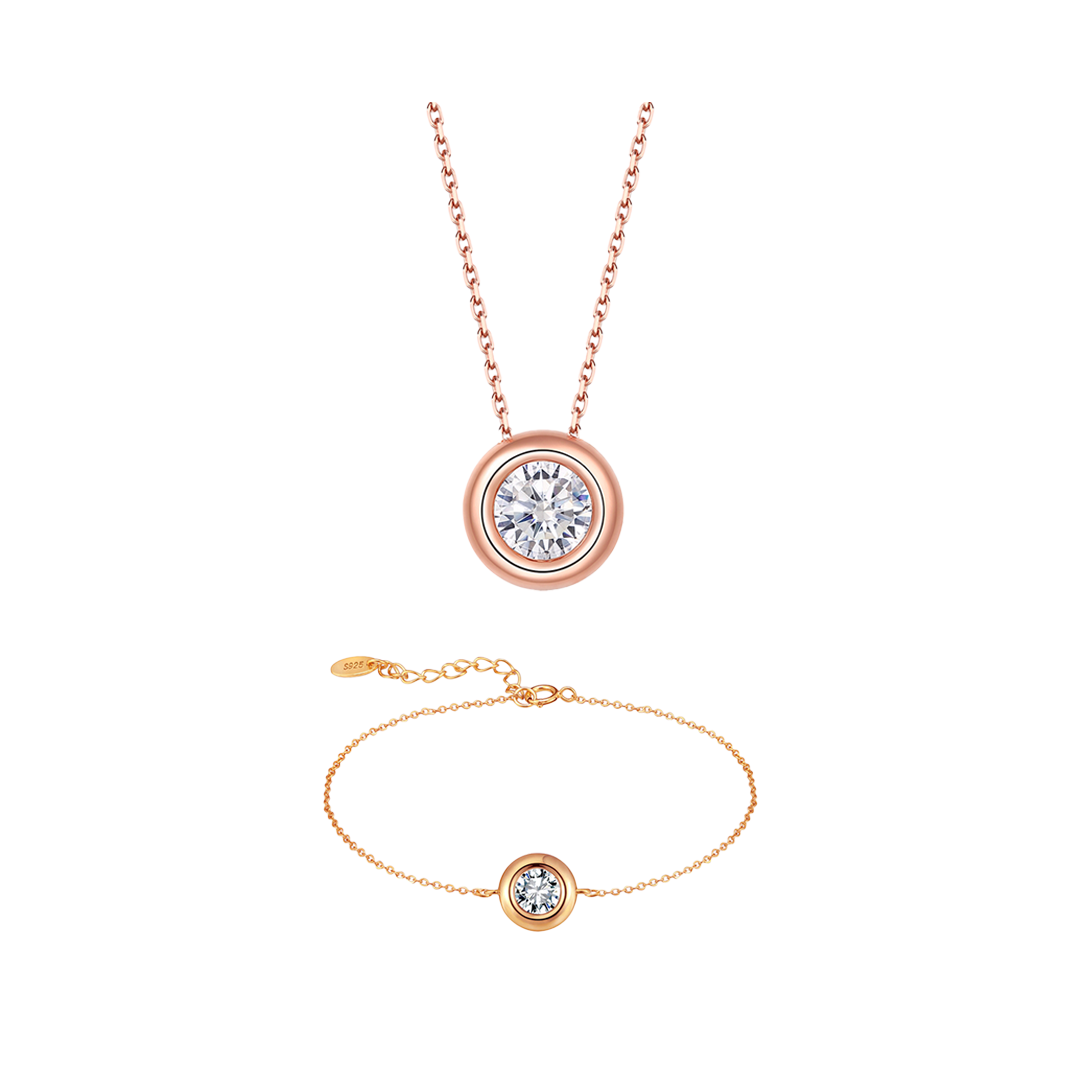 Aureline – 925 Silber Schmuckset Damen | Halskette & Armband mit Zirkonia