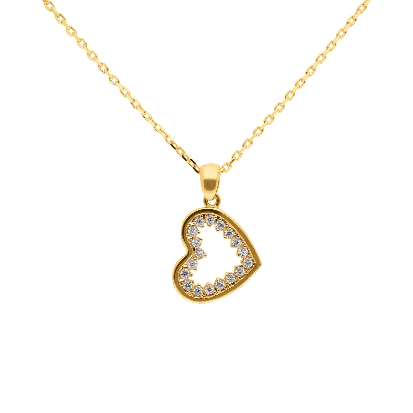 Queen of Hearts Kette 375 Echtgold Herzkette mit Zirkonia elegante Goldkette romantischer Schmuck minimalistisches Herz Geschenk für sie zarte Halskette Liebe Schmuckstück