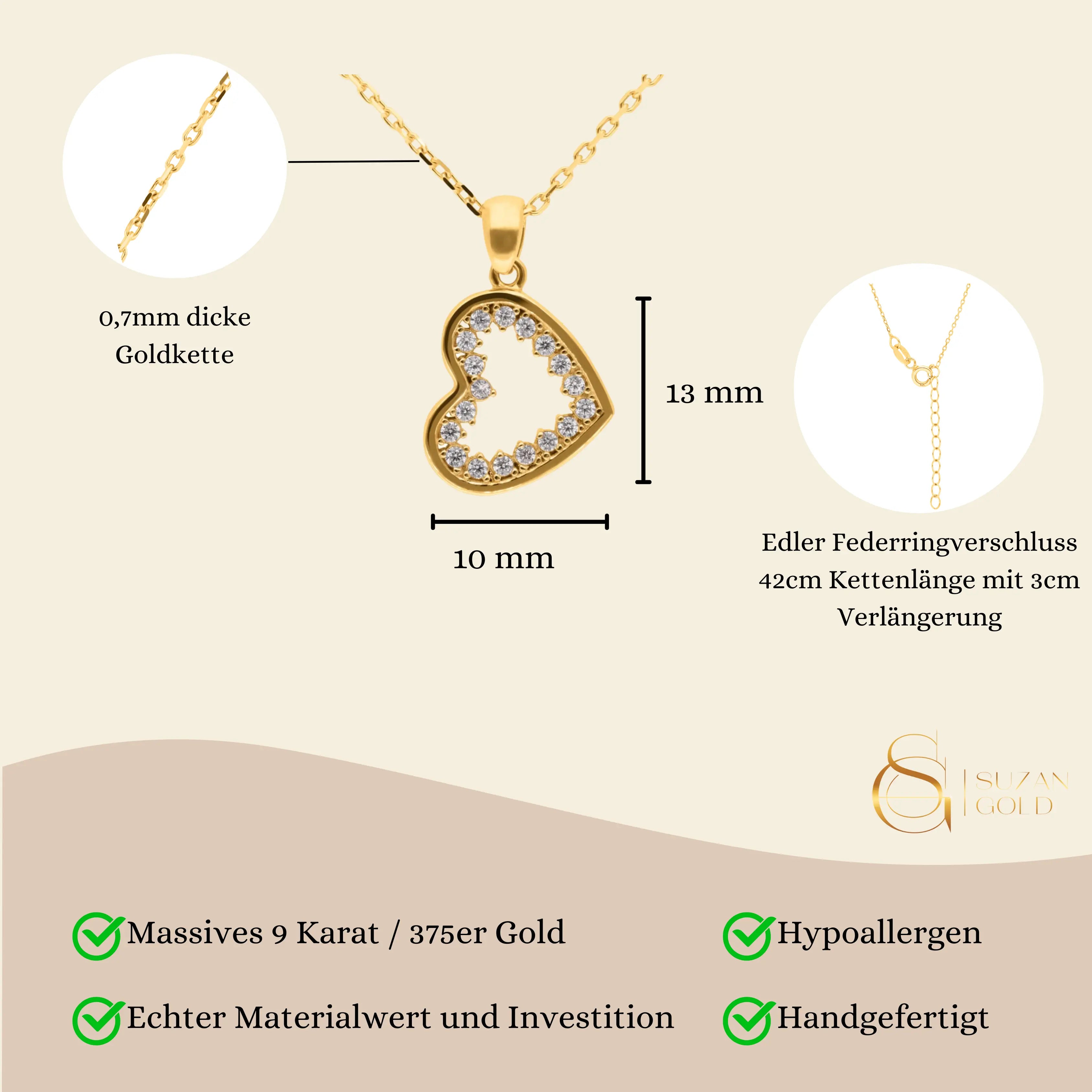 Queen of hearts Kette Suzan Gold