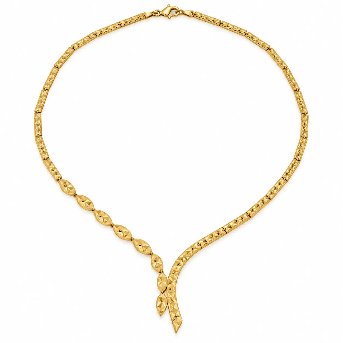 Diamond Cut Y – Y-Collier mit diamantierten Gliedern aus 750 Gold Suzan Gold