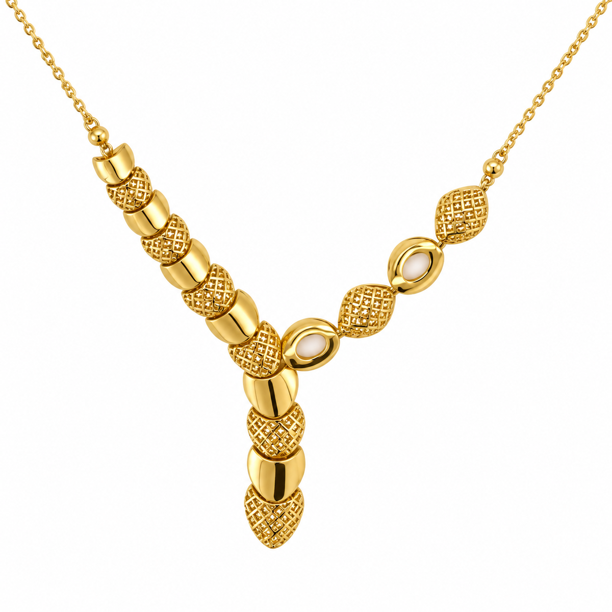 Mosaic Y – Y-Collier mit Filigran- und Glanzgliedern aus 750 Gold Suzan Gold