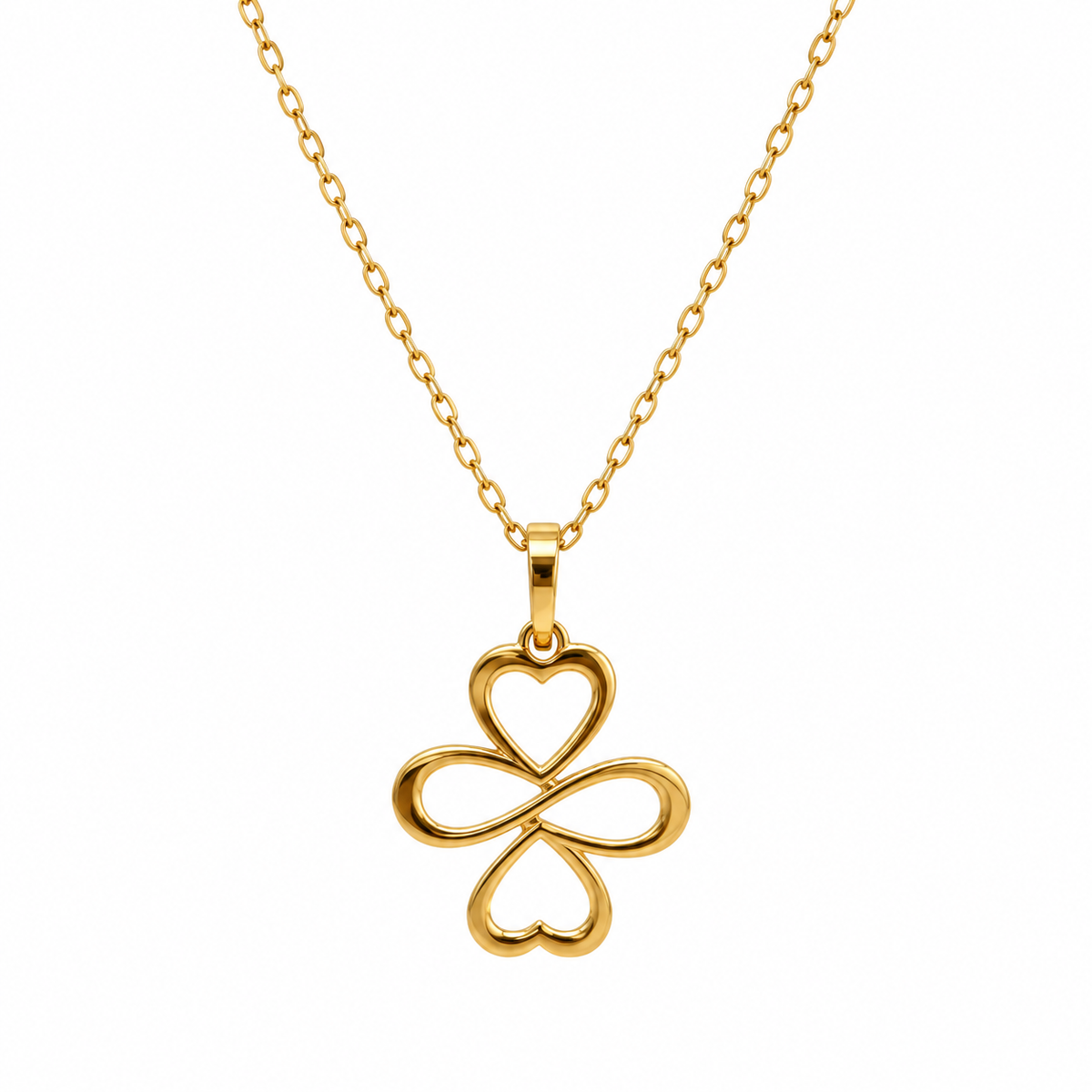 Heart Clover Halskette aus 750 Gold mit Kleeblatt-Anhänger aus vier Herzen