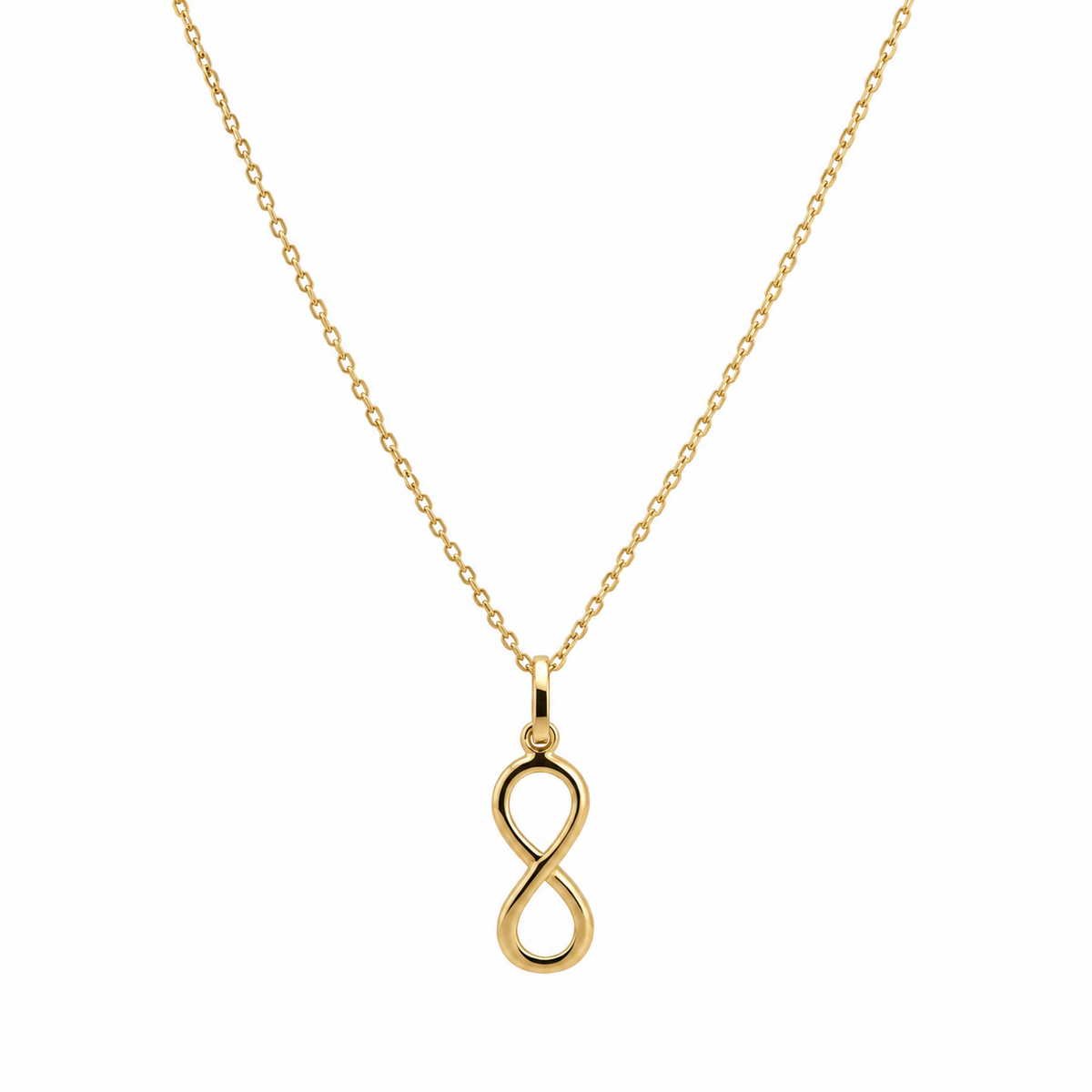 Infinity Halskette aus 750 Gold mit schlankem Unendlichkeits-Anhänger