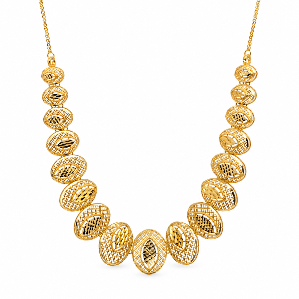 Marquise Oval Schmuckset aus 750 Gold