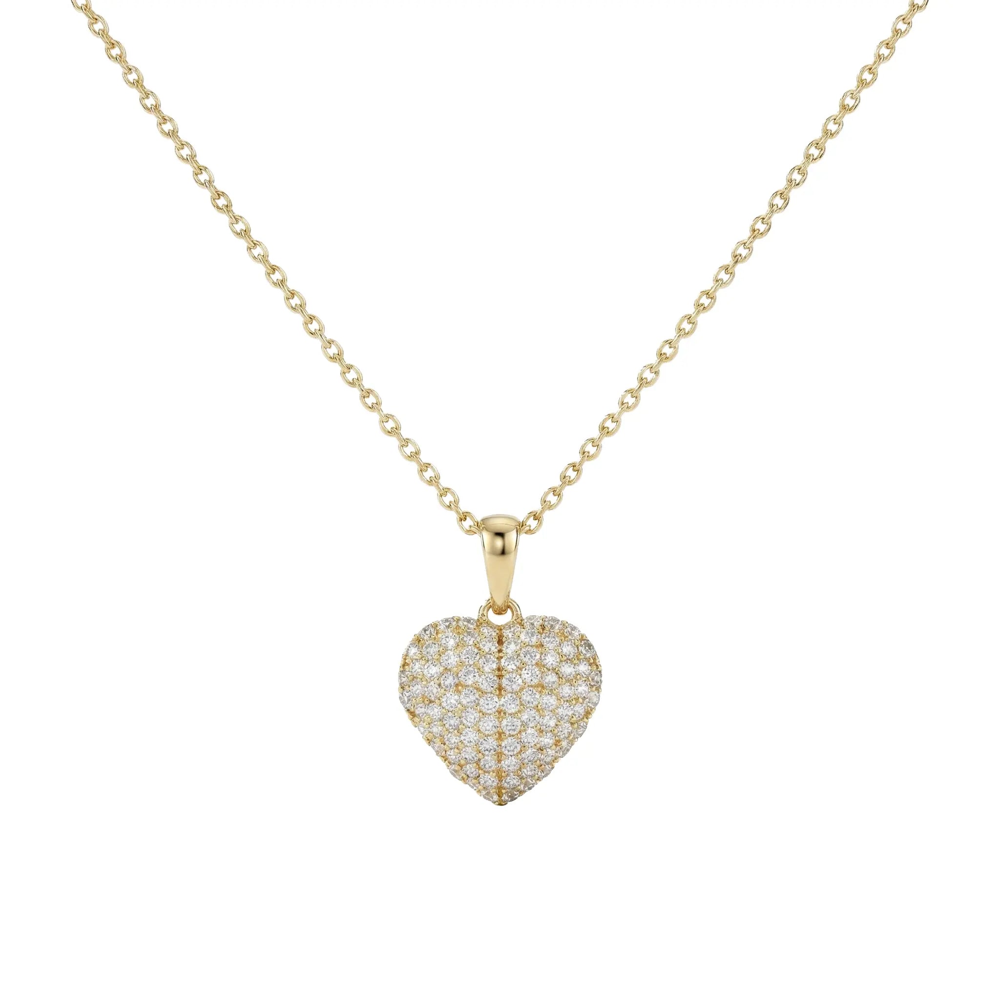 Amoura Pavé Kette aus 375 Gelbgold mit Zirkonia, filigraner Schmuck für Damen, eleganter zeitloser Klassiker.
