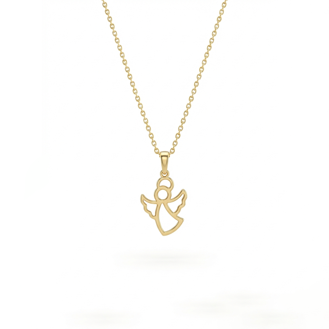 Angelia Glow – Zarte Engels-Halskette aus 375 Echtgold