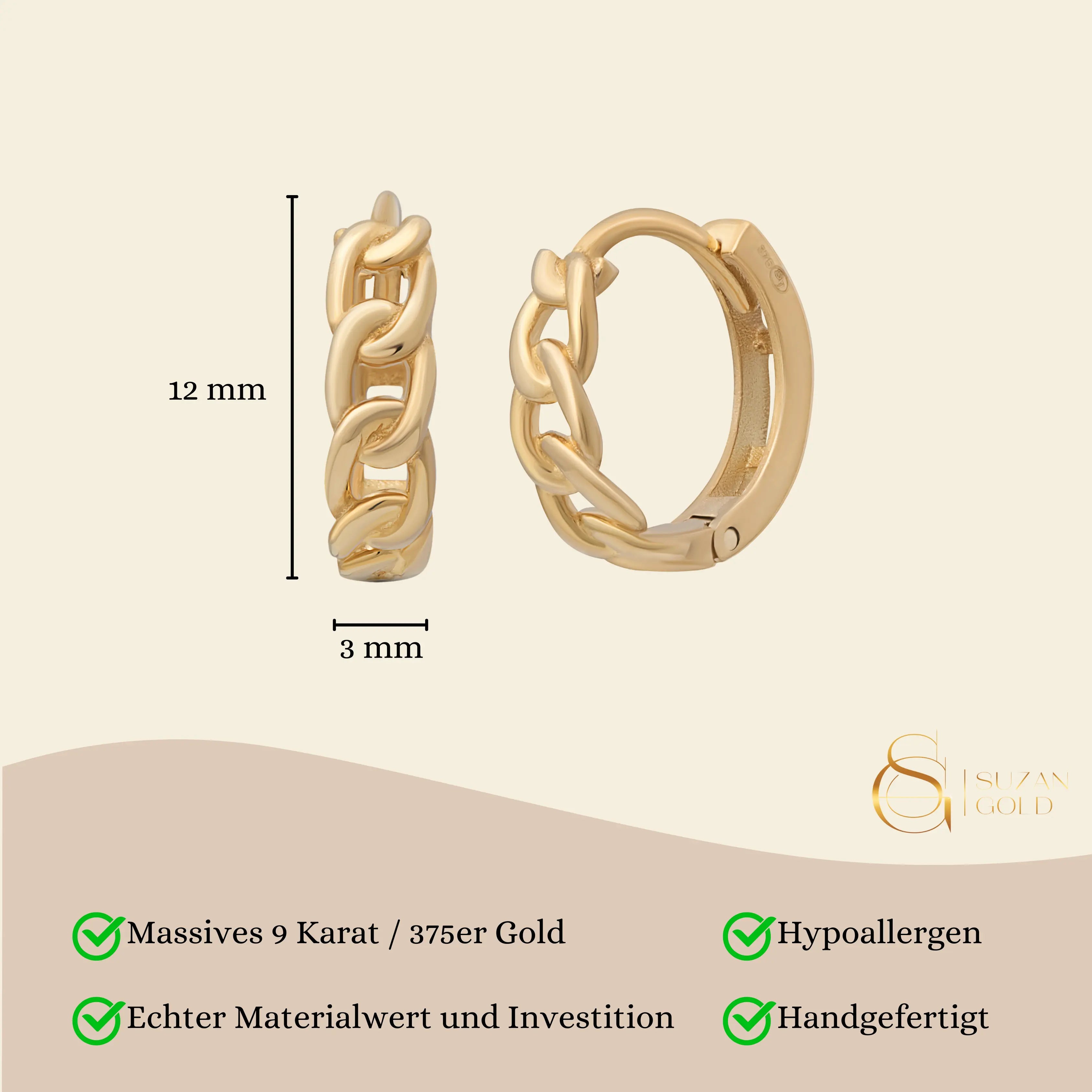 Curb Creolen Suzan Gold