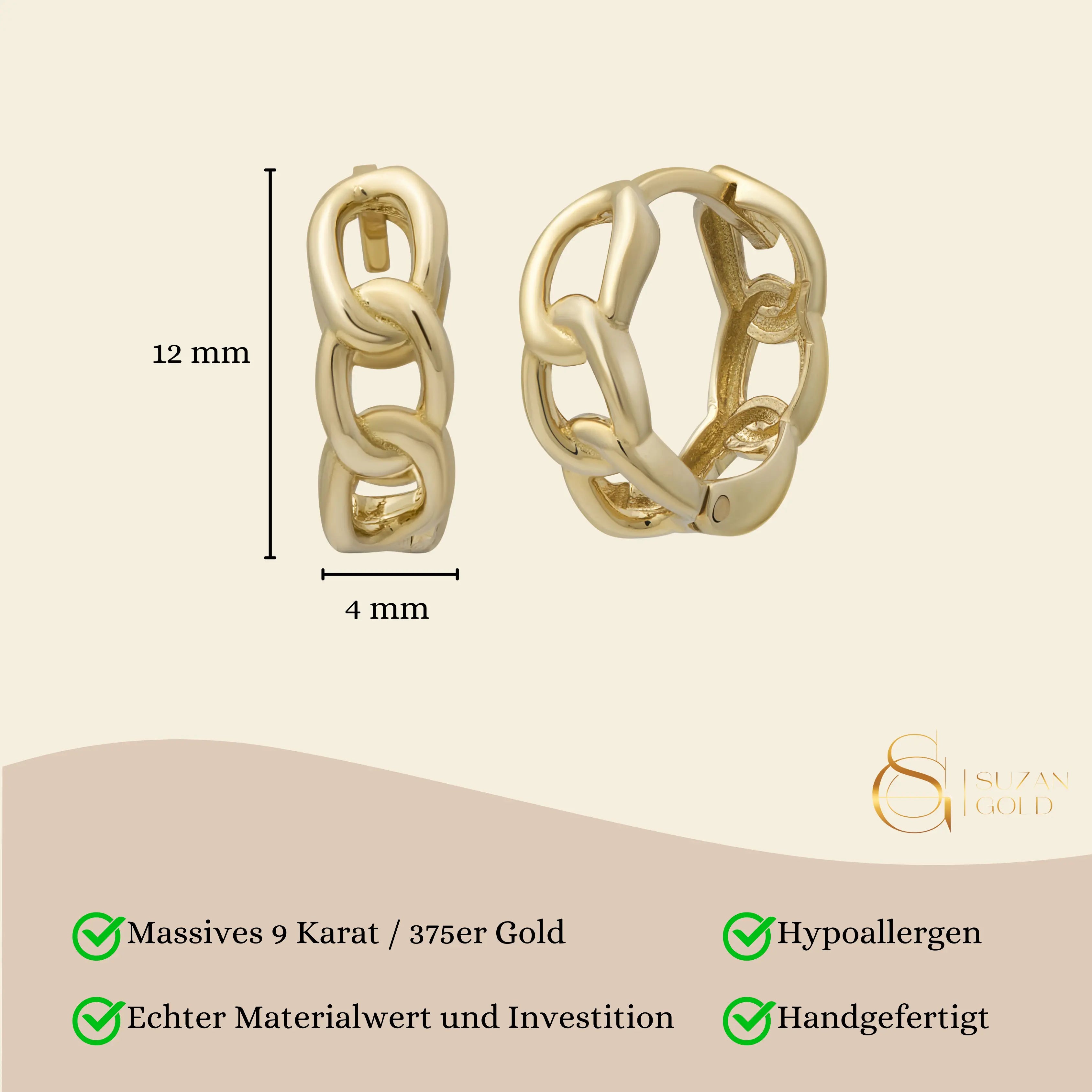 Curb Creolen Suzan Gold