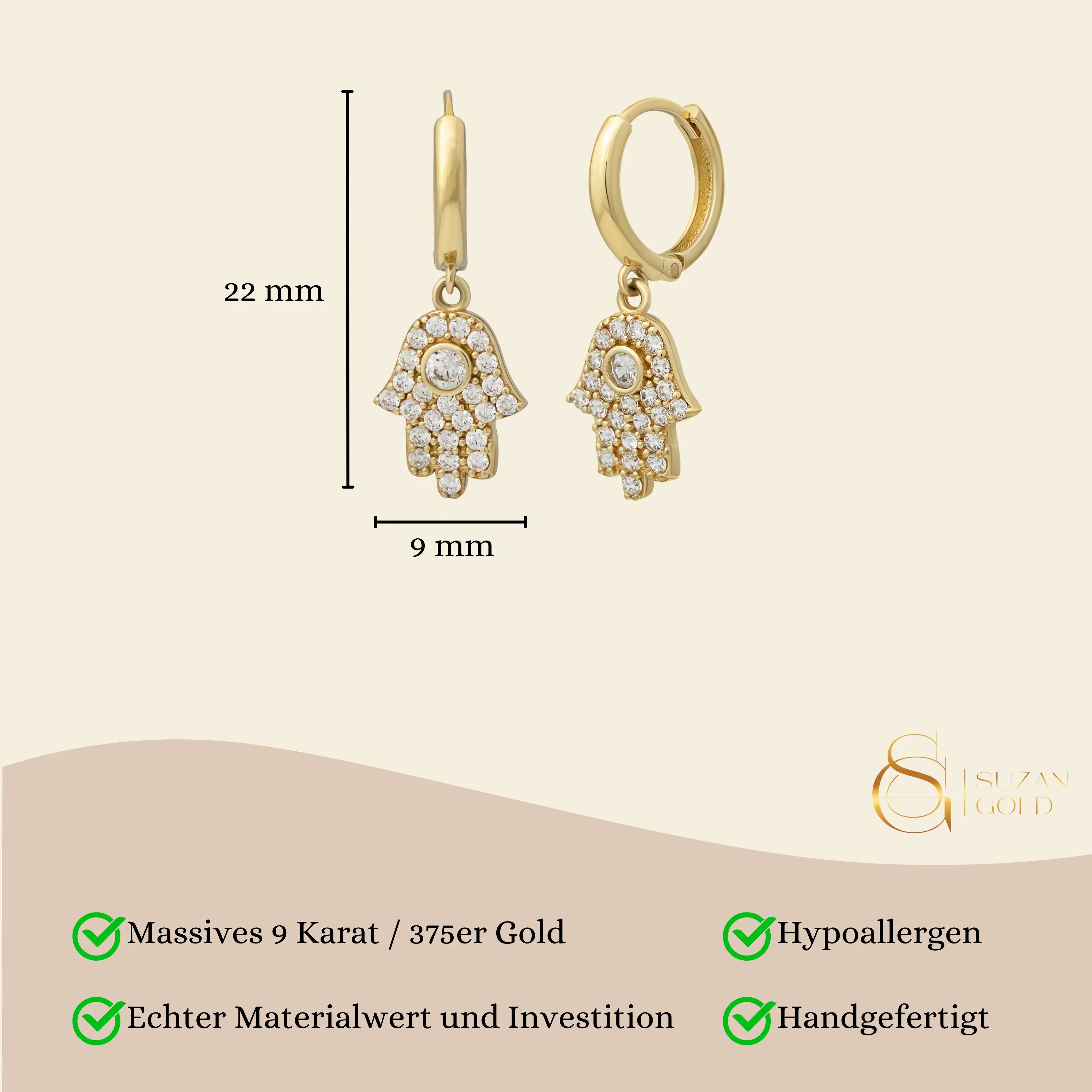 Fatimas Hand Creolen Suzan Gold