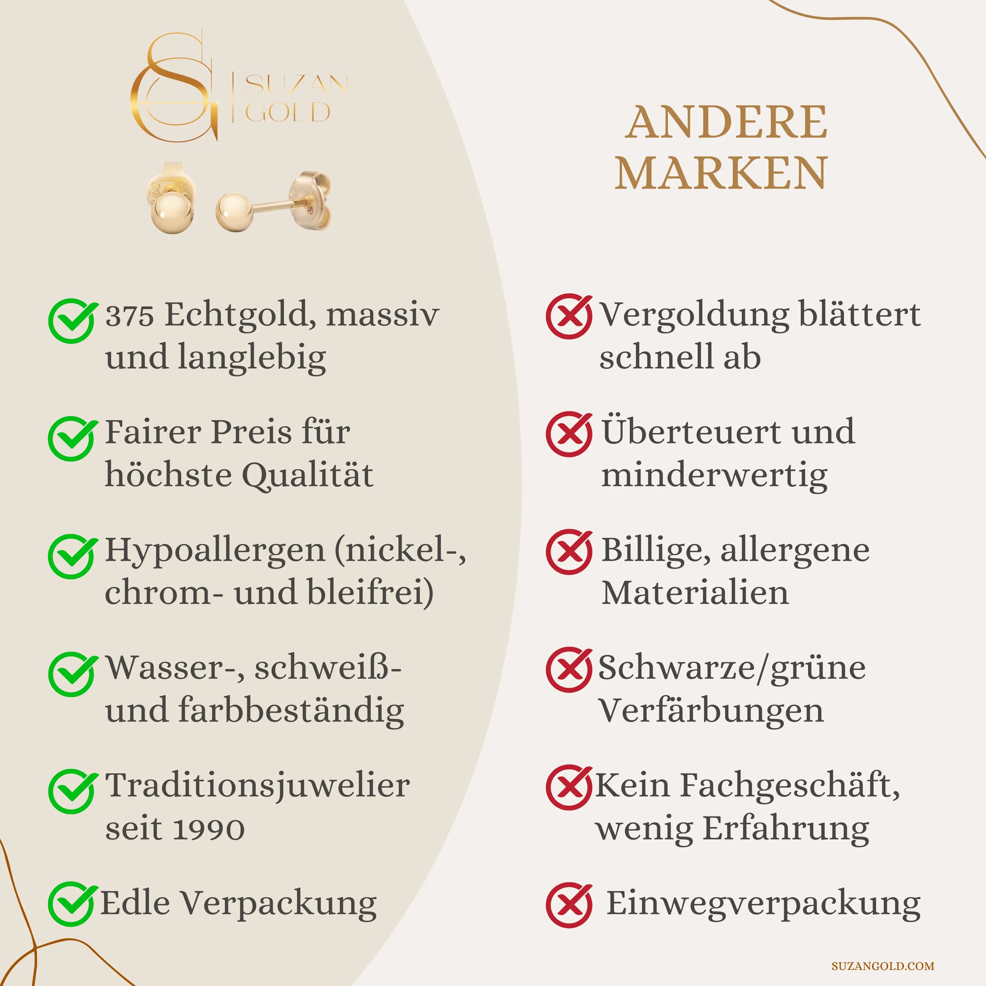 Ear Candy Stecker Suzan Gold