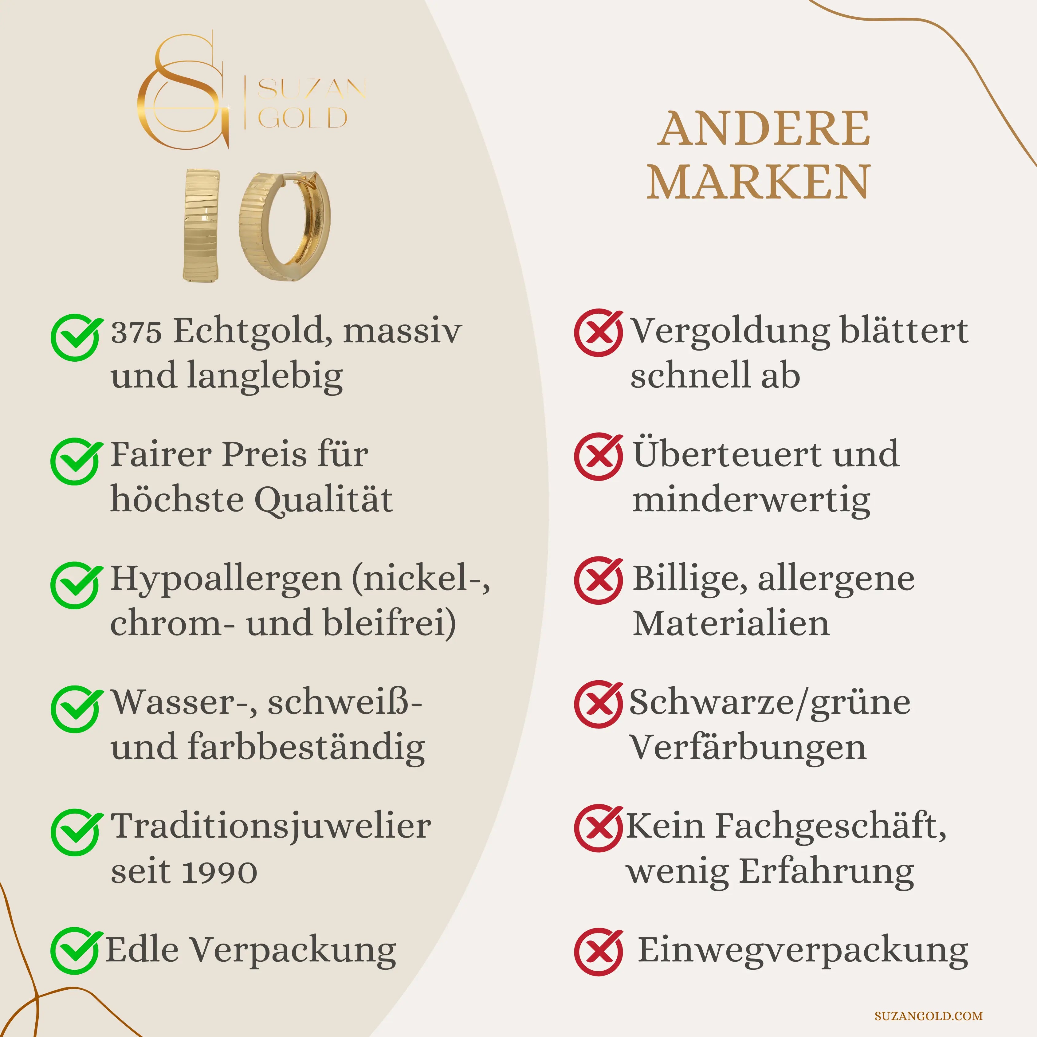 Disco Creolen Suzan Gold