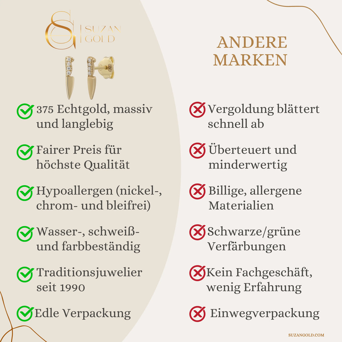 Kiss and Kill Stecker Suzan Gold