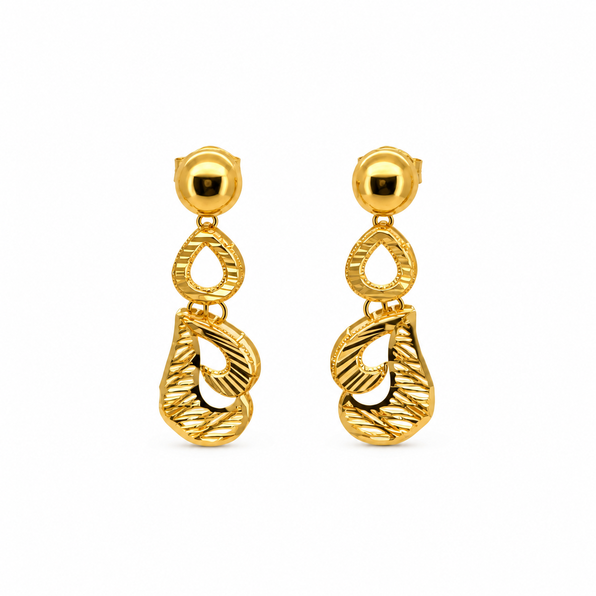 Swirl Drop Schmuckset aus 750 Gold