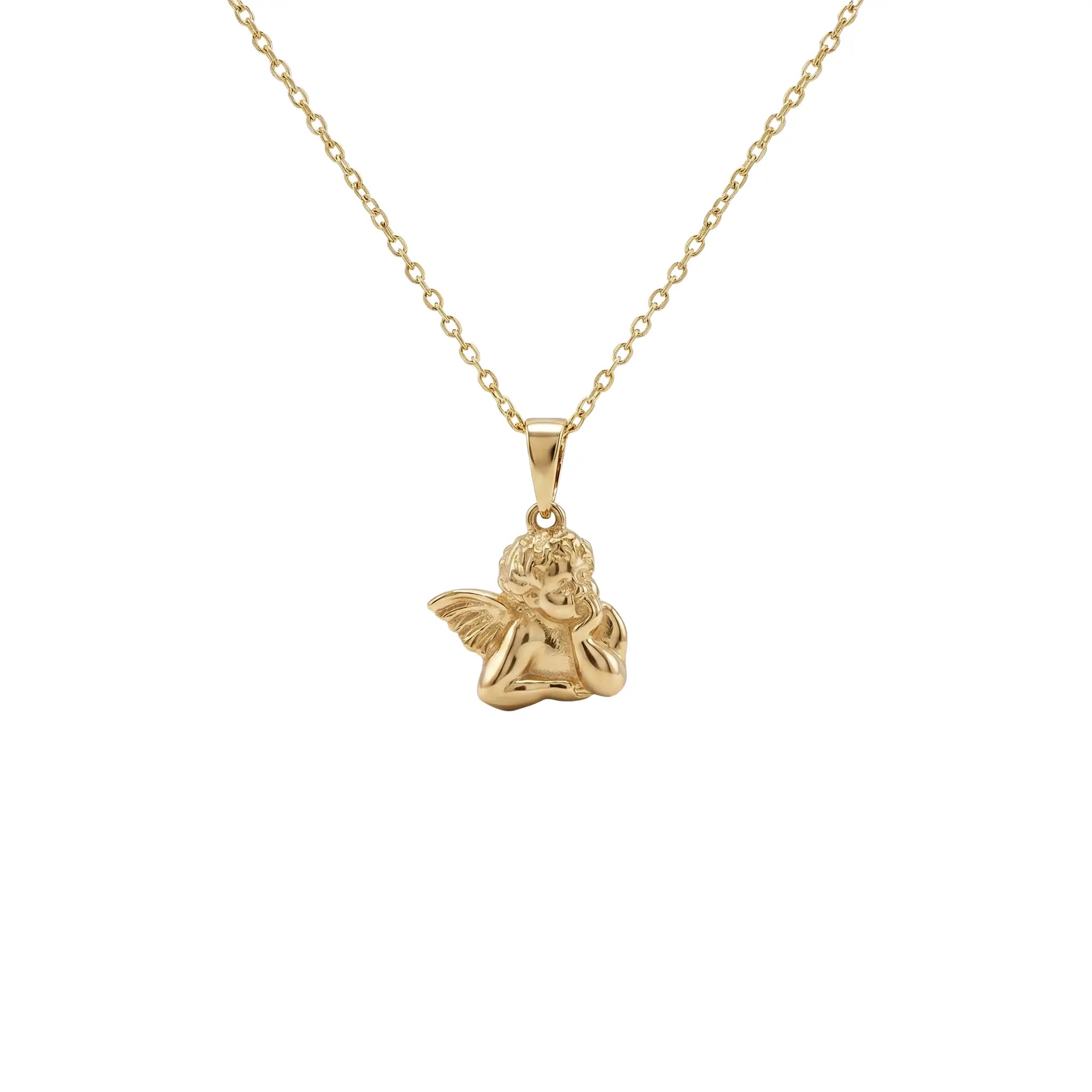 AngelGuard – 375 Echtgold Kette mit Engel Anhänger Suzan Gold