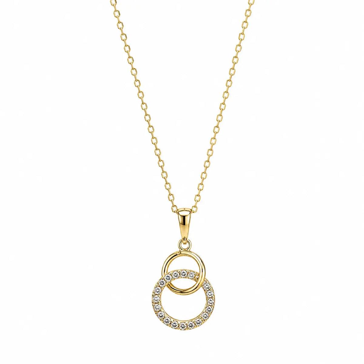 Interlock Circles – Halskette mit zwei verschlungenen Ringen aus 585 Gold Suzan Gold