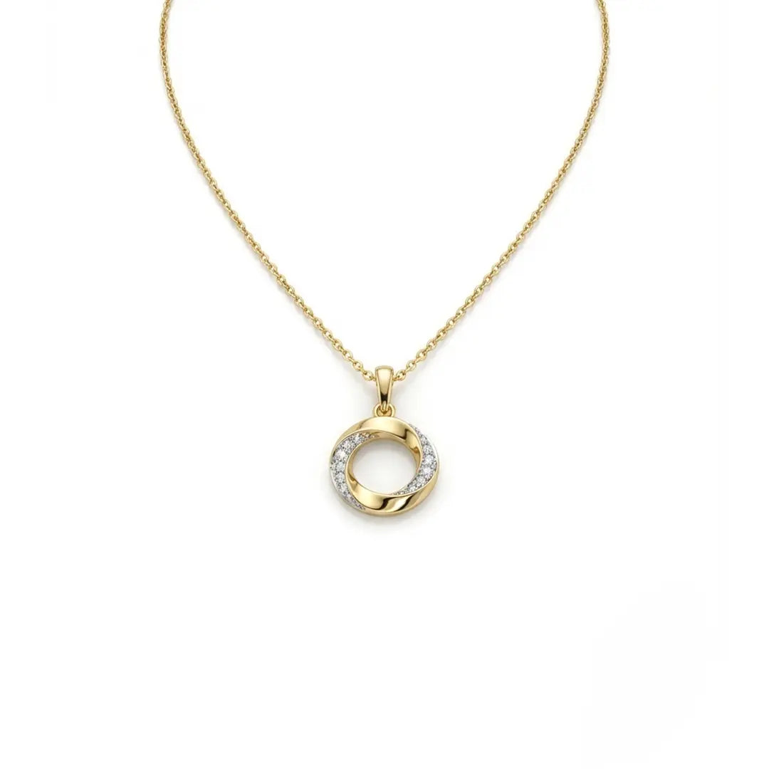 Eternia Loop – Zarte Kreis-Halskette mit Zirkonia aus 375 Echtgold Your Brand