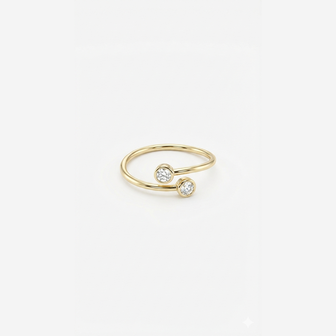 Twinlight Ring – Damenring aus 375 Echtgold Größe 52