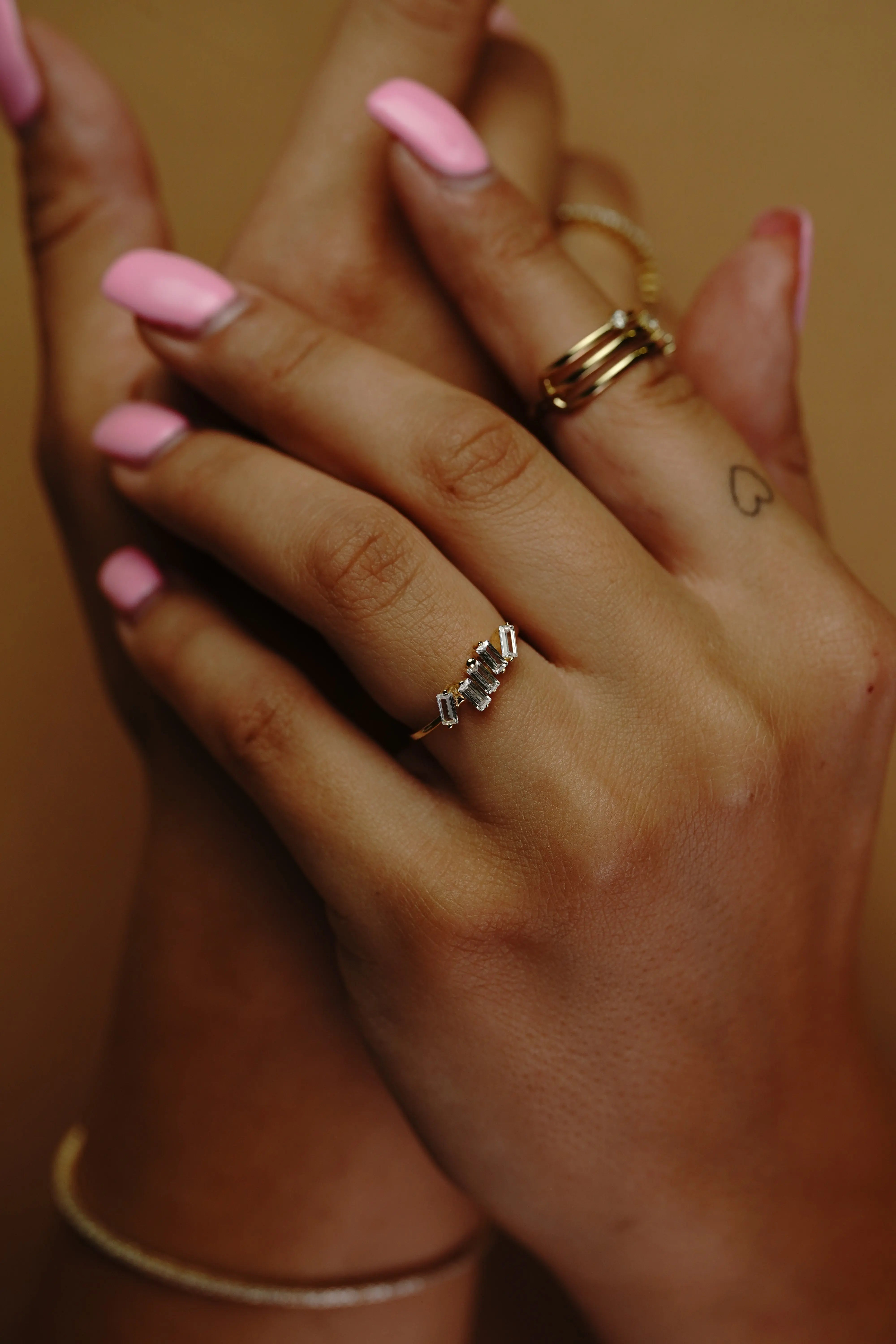Kristall Baguette Ring Suzan Gold