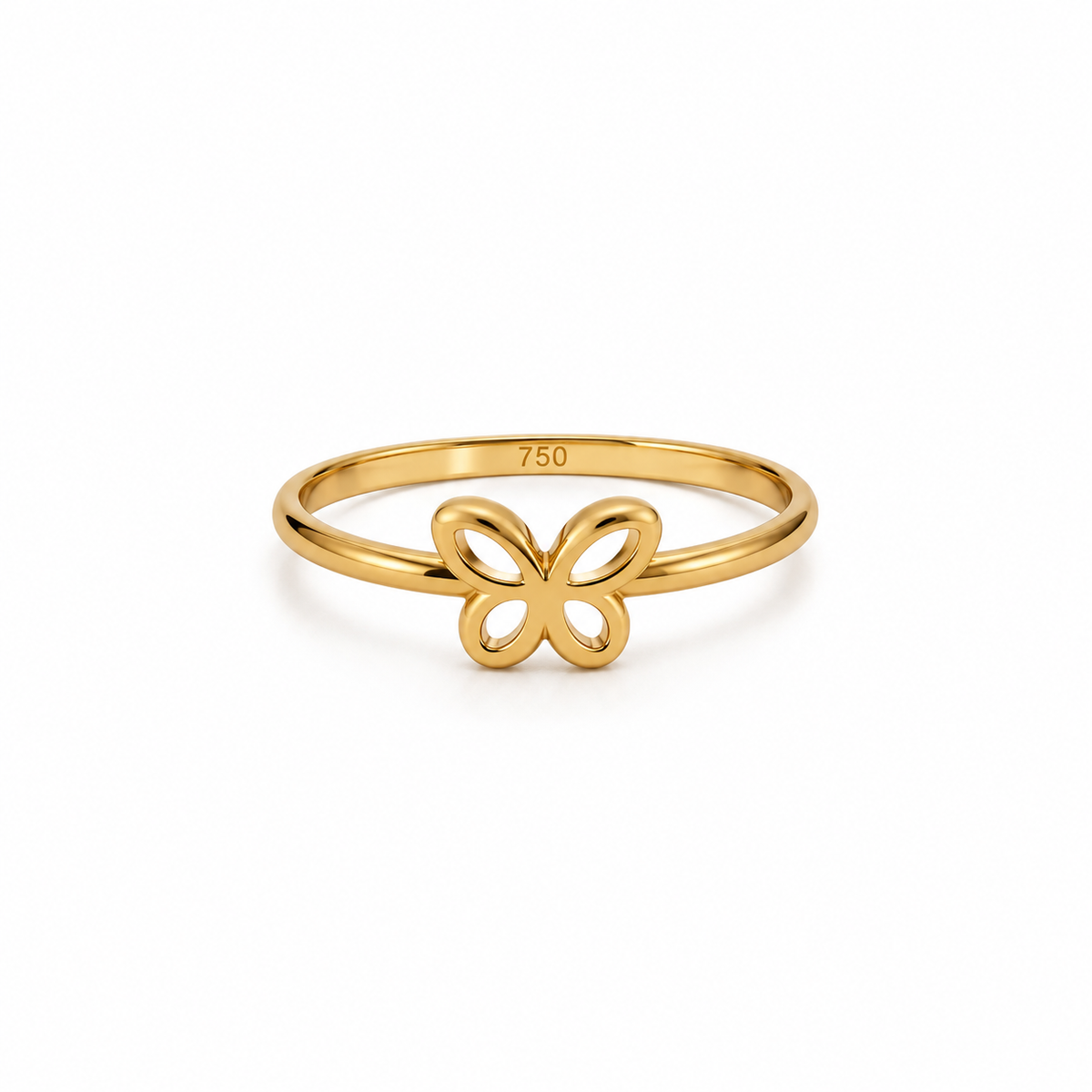Butterfly Ring aus 750 Gold mit offenem Schmetterling
