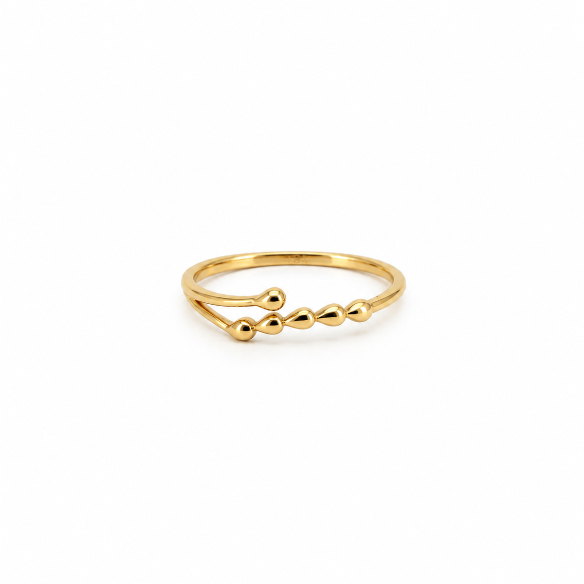 Droplet Ring aus 750 Gold mit kleinen Tropfen-Elementen
