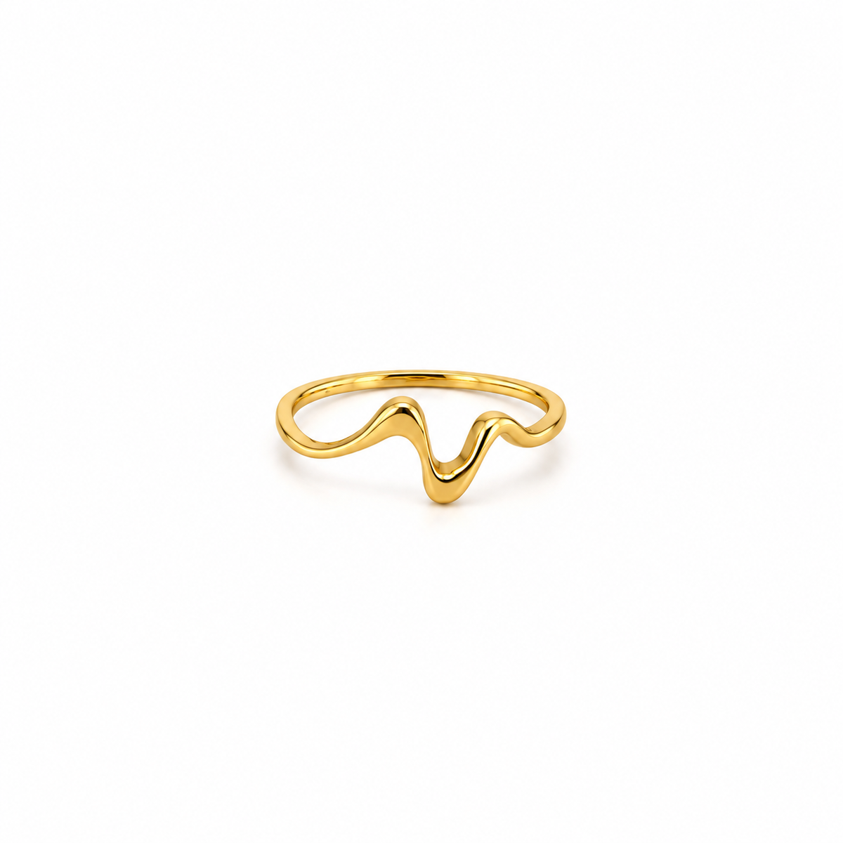 Wave Ring aus 750 Gold mit geschwungener Welle