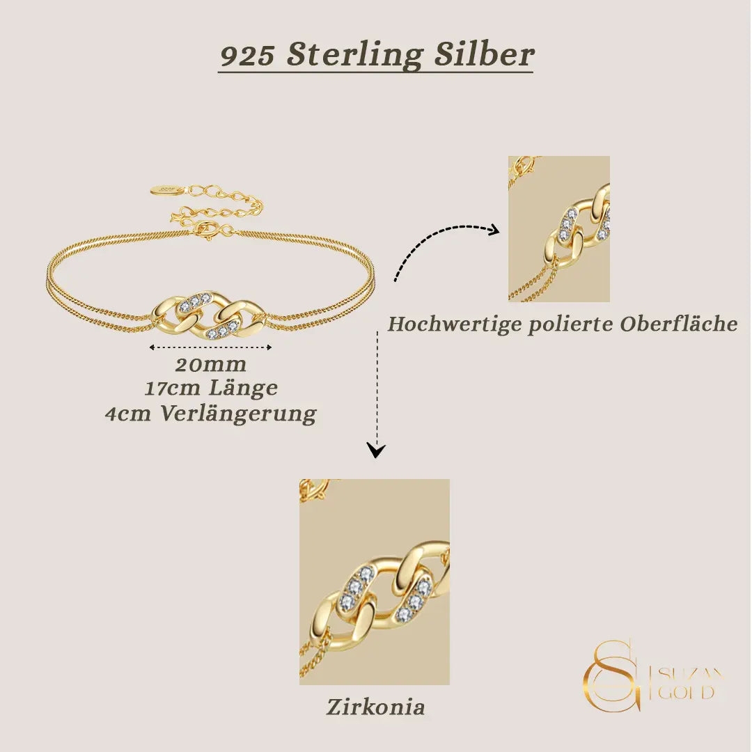InfinityTwist – Zierliches Gliederarmband aus 925er Silber Suzan Gold