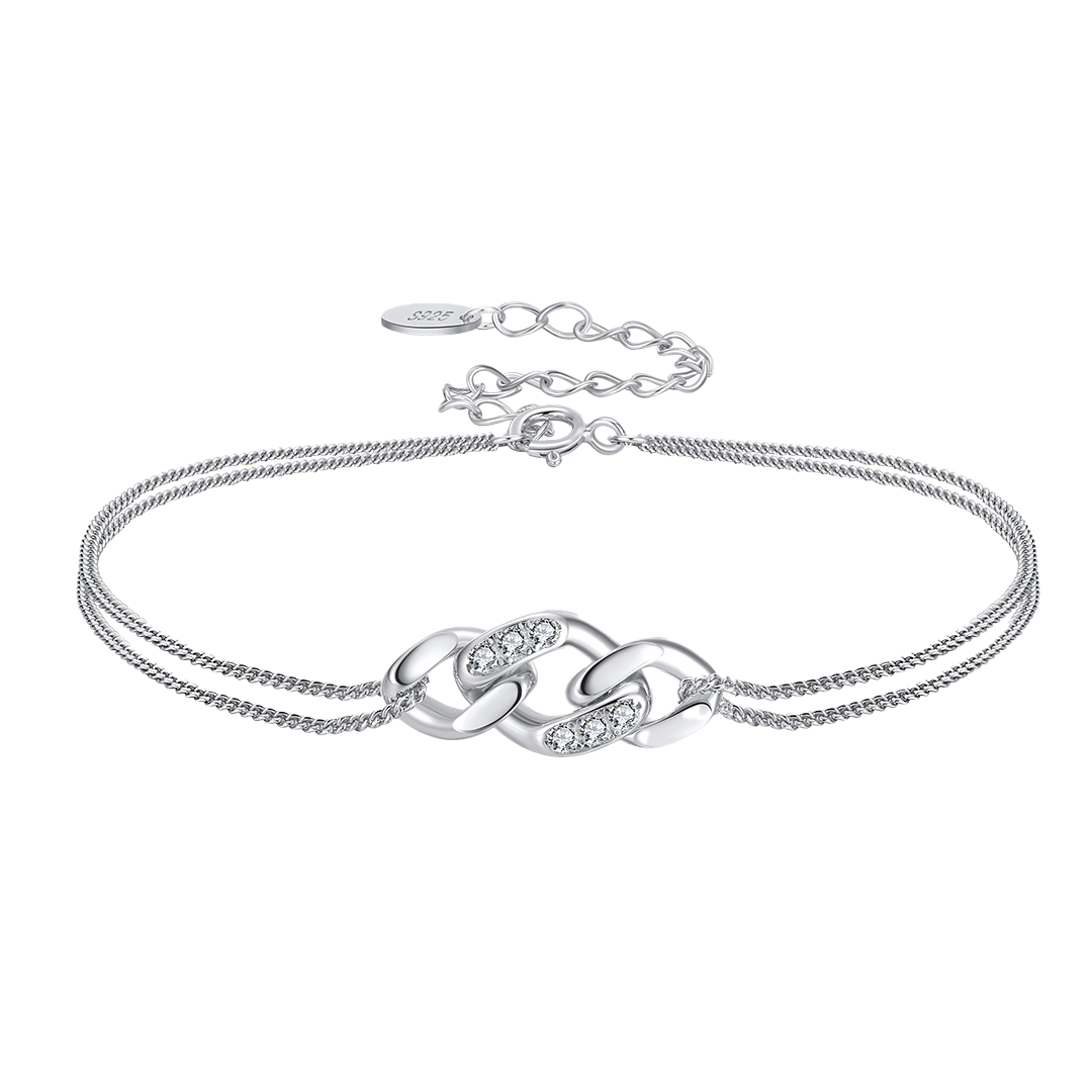 InfinityTwist – Zierliches Gliederarmband aus 925er Silber