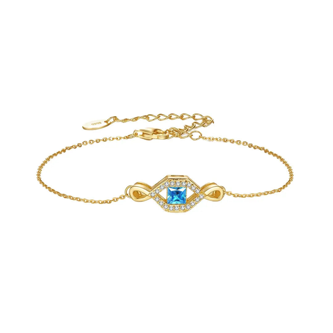 InfinityBlue – Zartes Armband mit blauen Zirkonia-Akzenten Suzan Gold