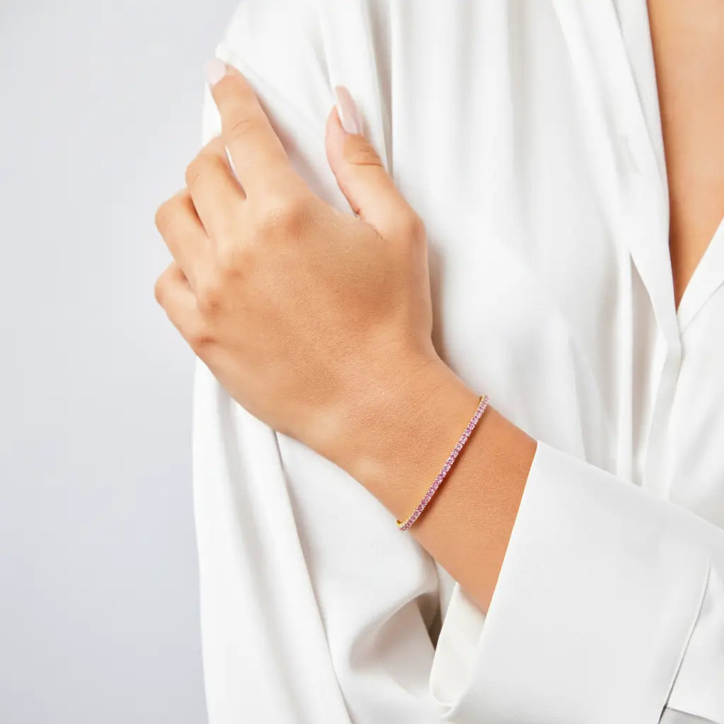 Stardust Line – Feines Tennisarmband aus 925 Silber, verstellbar & funkelnd Suzan Gold