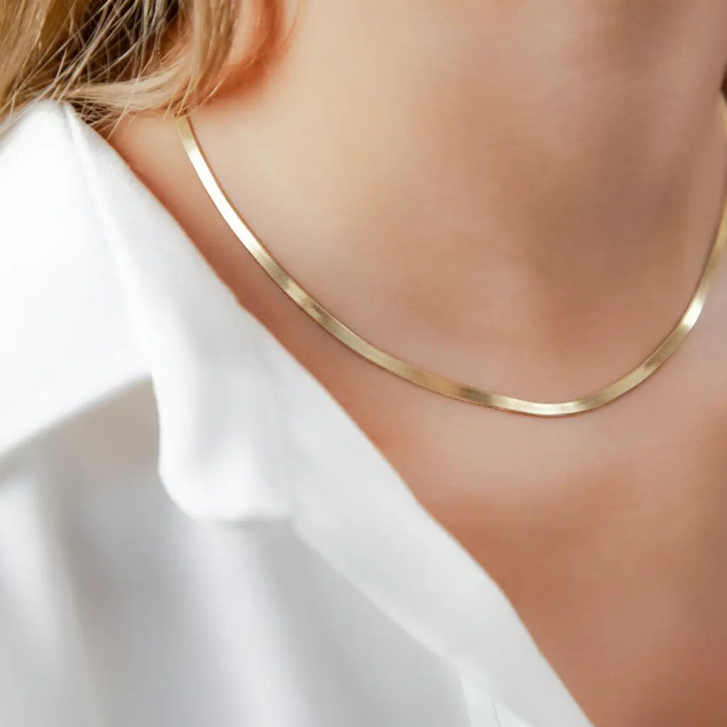 Solaro Snake Chain vergoldet – flache 925 Silberkette für Damen & Herren Suzan Gold