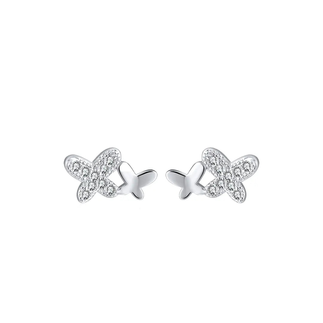 Lumiwings – Schmetterlings-Ohrstecker aus 925er Silber mit Zirkonia Suzan Gold