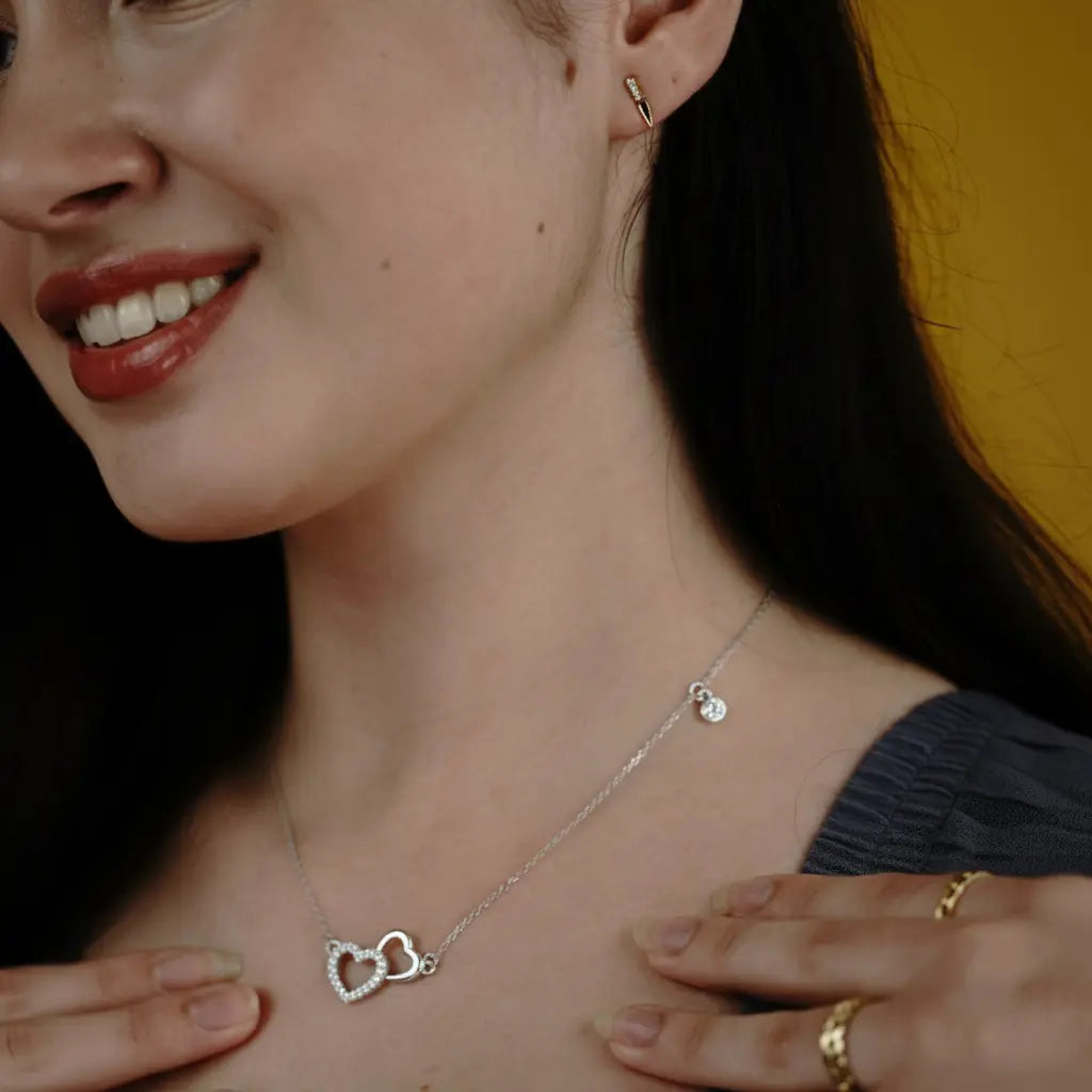 Heartspark – Herzkette aus 925 Silber mit Zirkonia Suzan Gold