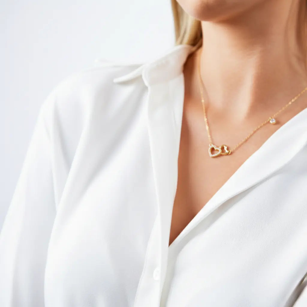 Heartspark – Herzkette aus 925 Silber mit Zirkonia Suzan Gold