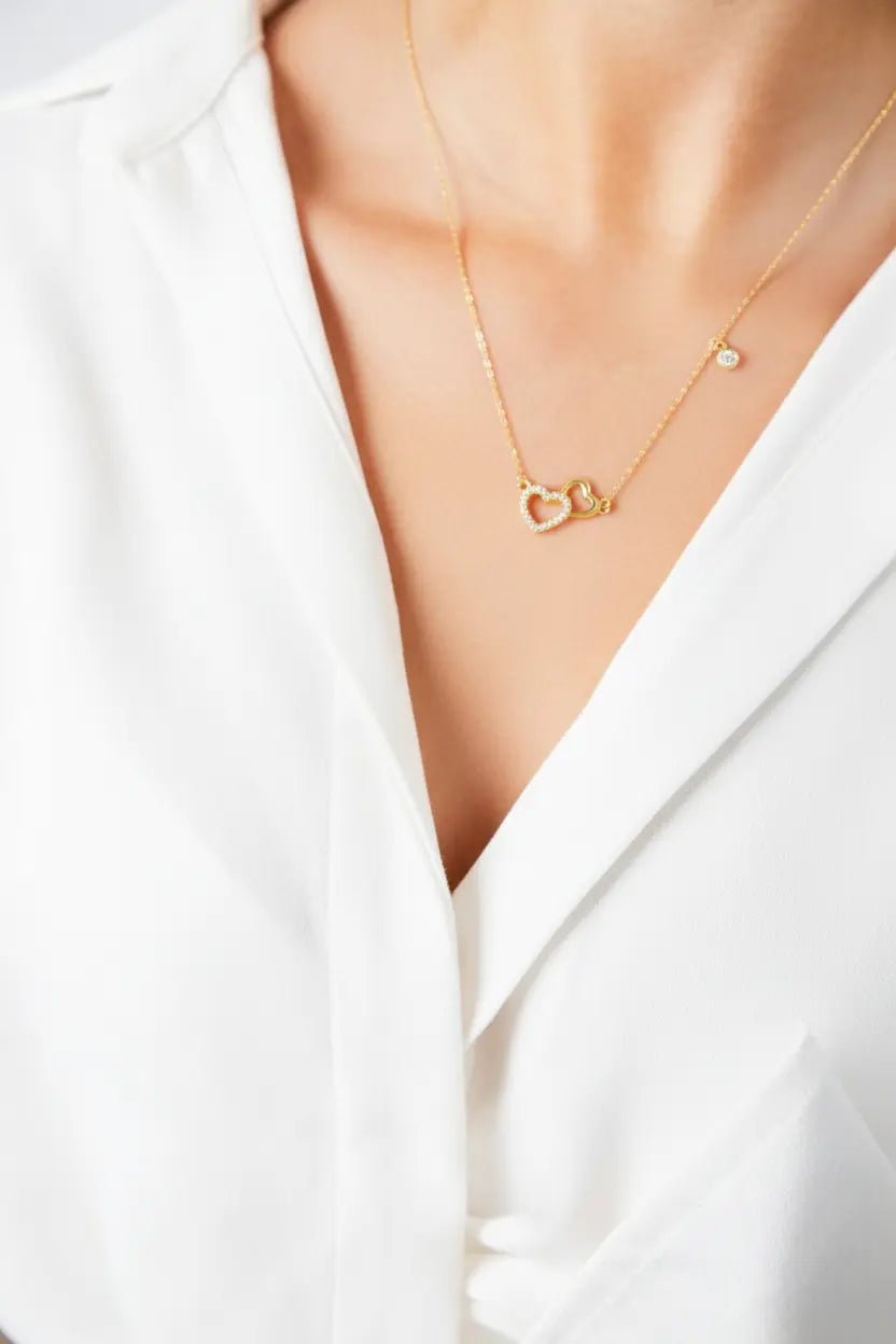 Heartspark – Herzkette aus 925 Silber mit Zirkonia Suzan Gold
