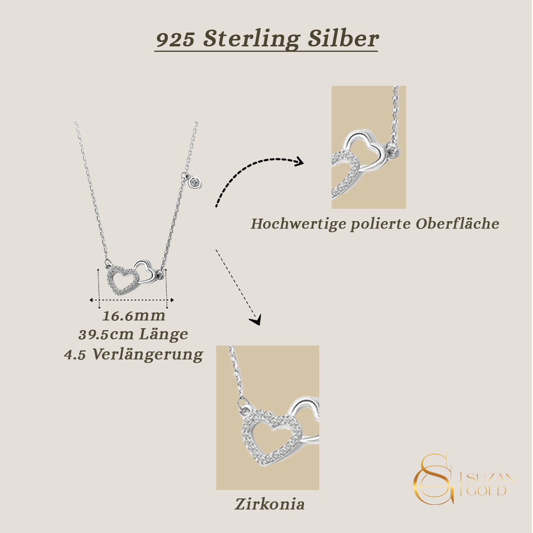 Heartspark – Herzkette aus 925 Silber mit Zirkonia