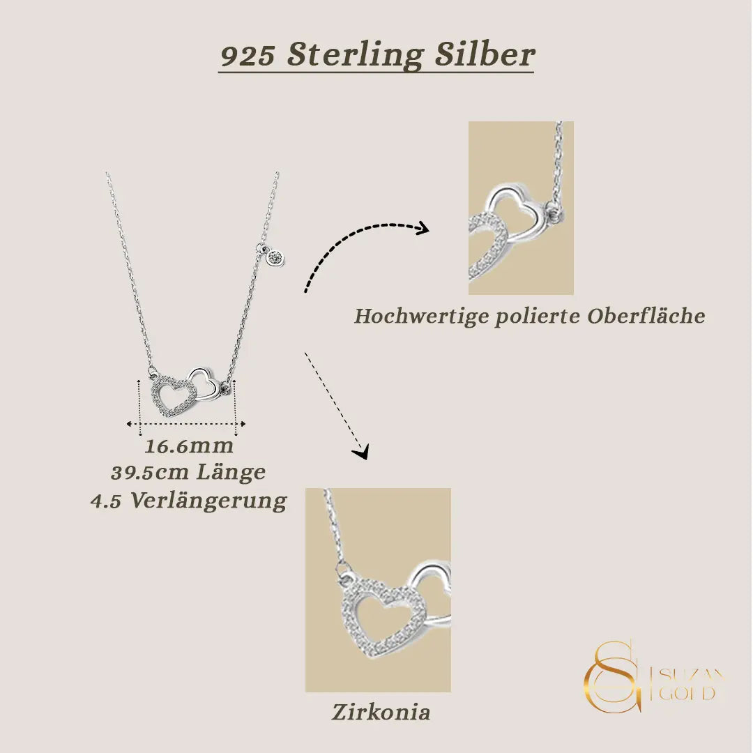 Heartspark – Herzkette aus 925 Silber mit Zirkonia Suzan Gold