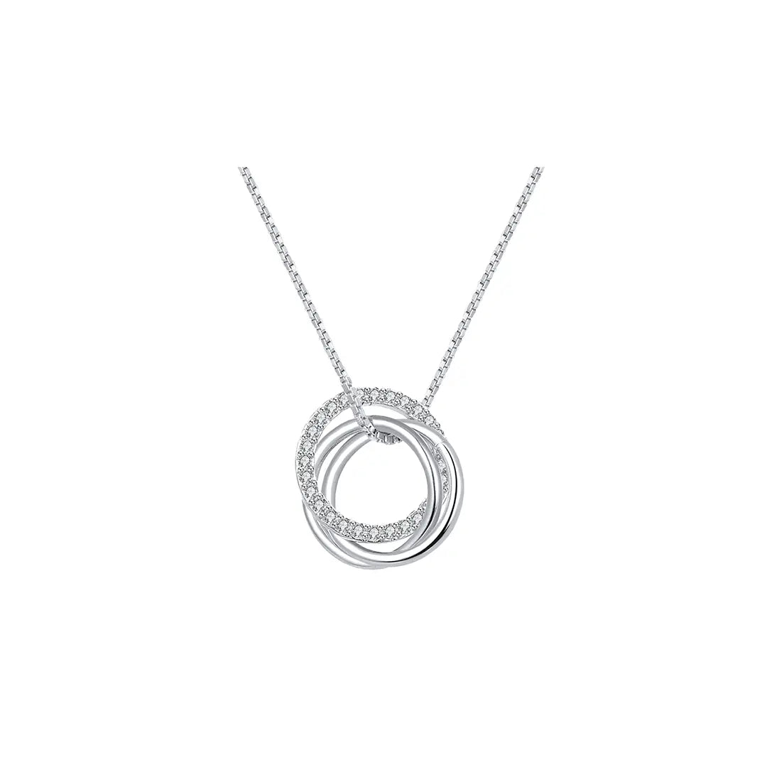 Infinity Grace – 925 Silber Halskette mit Kreisanhänger & Zirkonia Suzan Gold