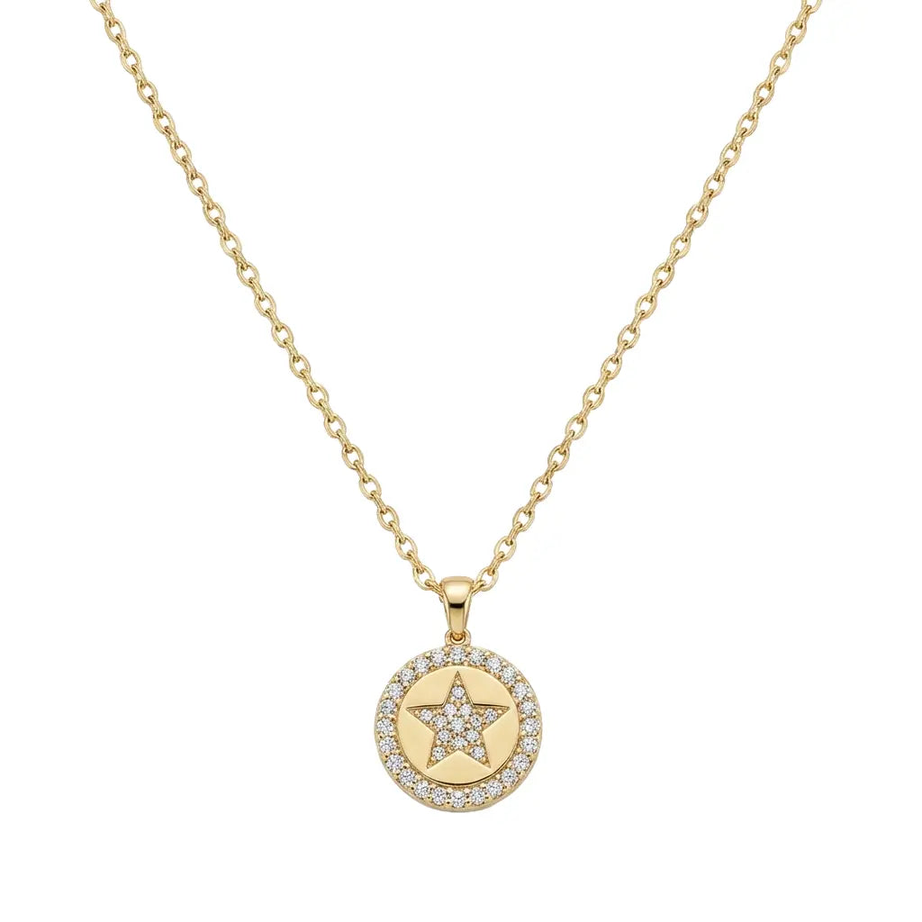 Stelliora Halo – 375 Echtgold Halskette mit Sternmotiv und Zirkonia Suzan Gold
