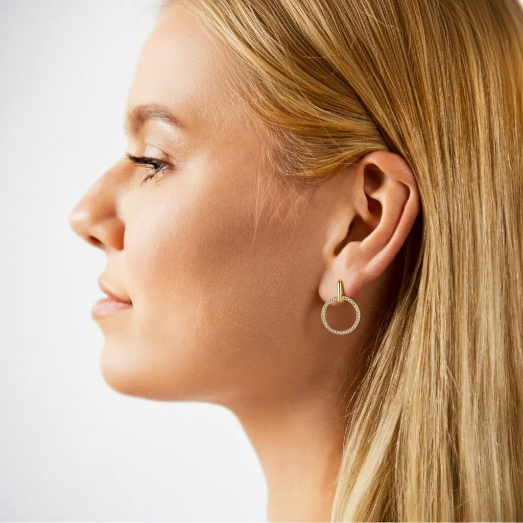 Circlée – Kreisförmige Ohrringe aus 925er Silber mit Zirkonia Suzan Gold