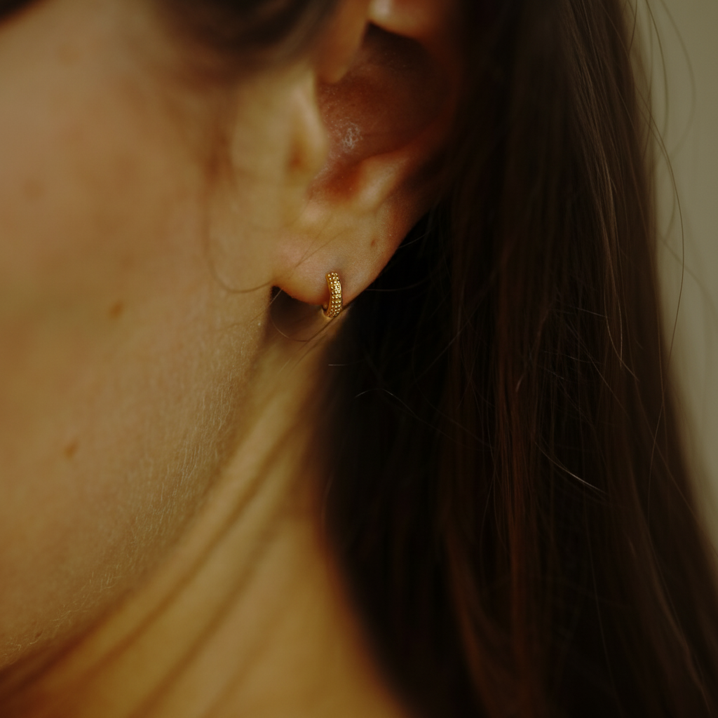 Goldgrain – Creolen aus 925 Silber mit gehämmerter Oberfläche