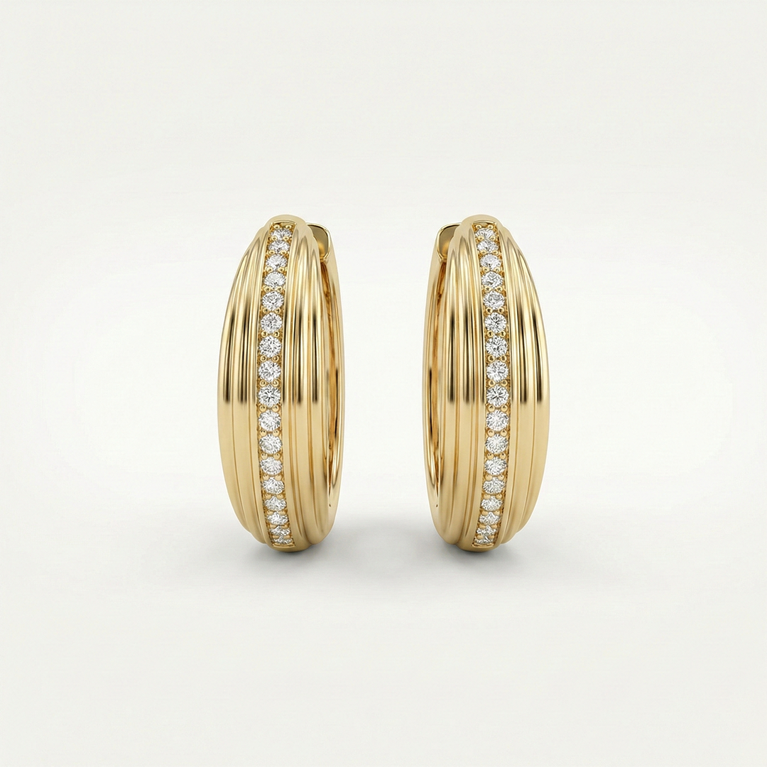 LuminaraZ – 375 Echtgold Creolen mit Zirkonia